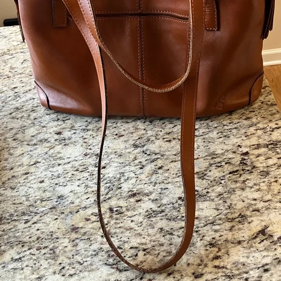 Patricia Nash Embossed Leather Large Tote Brown Tooled Floral Suede Shoulder Bag - Picture 16 of 17